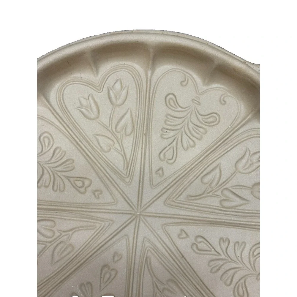 Brown Bag Cookie 1988 Ceramic Shortbread Cookie Pan Flowers‎ & Hearts